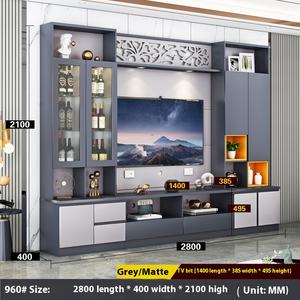 テレビユニットモダンスタイル工場卸売モダンテレビ壁木製高級メディアコンソールリビングルーム家具テレビスタンド - Product Image 3