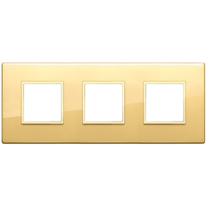 Polished Gold Door <b>Plate</b> 24X9.7X1.7mm Triple <b>Switch</b> Cover - Product Image 1