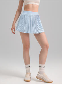 Abbigliamento sportivo sportivo da donna a vita alta personalizzato da Golf con gonna a pieghe traspirante da palestra con tasca - Product Image 4