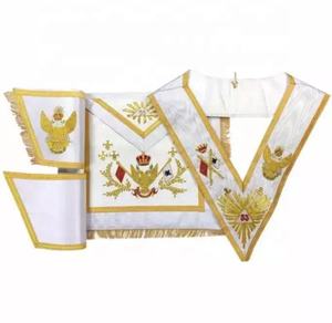 Ensemble de manchette boussole carrée brodée en 3D maçonnique taille personnalisée décoration perlée tissé Polyester aimant attachement badges à coudre - Product Image 5