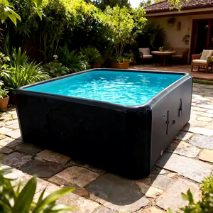 Piscine carrée gonflable d'extérieur pour 4 personnes, idéale pour les jeux aquatiques dans la cour, baignoire <span class=keywords><strong>de</strong></span> luxe pour usage extérieur - Product Image 1
