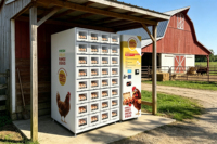 Slimme koelkast-achtige koelautomaten met LCD-scherm, 4G LTE-afstandsbewaking voor verse fruit en groenten, 24/7 onbemand