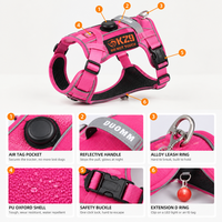 Ausbruchsicheres Reflektierendes Hundegeschirr und Leinenset mit AirTag-Tasche, Gepolstertem Griff und Bauchgurt für Großhandel OEM ODM