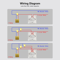 Interruptor de Luz Táctil UBARO de 3 Ganglios Tipo 86 EU, Sin Cable Neutro, Control de Vidrio Templado, AC100-240V 10A, Interruptor de Lámpara con Sensor