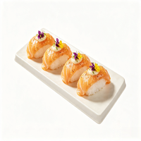 Plateau à sushi jetable en pulpe de bagasse de canne à sucre |   Plateau à sushi moderne compostable pour fêtes, logo personnalisé |   TEANHE BQ-02 biodégradable