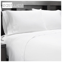 Parure de draps d'hôtel 5 étoiles Ritz Carlton en coton égyptien 400TC/600TC, écologique, blanc, Queen/King, satiné/percale