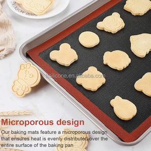30*40cm 재사용 가능한 미끄럼 방지 오븐 안전 실리콘 과자 매트 직사각형 주방 베이킹 천공 빵 및 과자 만들기 도구 - Product Image 6