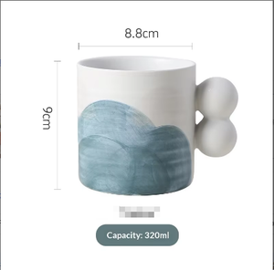 Chinese Style <b>Cute</b> Cartoon/Floral Pattern Pure Hand-painted Finland Personalized Underglaze Color Porcelain <b>Mug</b> Dishwasher - Product Image 5