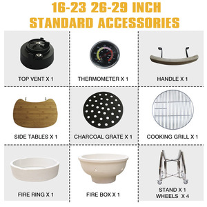 AUPLEX 2025 nueva tendencia Ultra Epicure Kamado 16/22/27 pulgadas parrillas para barbacoa cocina Parrilla de carbón al aire libre - Product Image 4