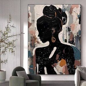Quadri <span class=keywords><strong>Astratti</strong></span> su Tela <span class=keywords><strong>di</strong></span> Arte Popolare con Ritratti Femminili in Stile Pittura a Olio - Product Image 5