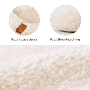 Slip-on in schiuma di memoria ad alta densità sfocato da <span class=keywords><strong>donna</strong></span> con <span class=keywords><strong>scarpe</strong></span> da casa Sole antiscivolo per interni in lana - Product Image 4