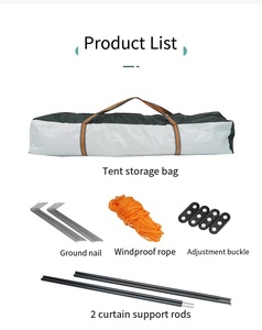 Carpa automática ultraligera de tela Oxford recubierta de plata para las cuatro estaciones, diseño Hexagonal a prueba de lluvia, Picnics al aire libre para acampar, un dormitorio - Product Image 4