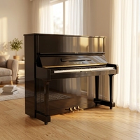 Piano noir brillant U1H d'occasion, toutes pièces d'origine, son clair et transparent, idéal pour l'enseignement musical