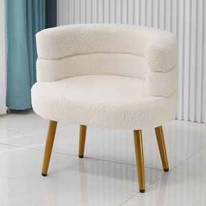 Tabouret de maquillage pour salon et chambre à coucher en peau de mouton avec pieds en métal – Vente directe usine. Vente en gros disponible. Prix réduit - Product Image 4