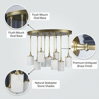 Lampe suspendue moderne en laiton LED de style minimaliste nordique YH pour îlot de cuisine, salle à manger, salon, lustre de plafond, luminaire suspendu en albâtre