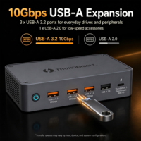 Docking Station Thunderbolt 5 180W DC Power 8K 60Hz MST Dual TB5 2.5G Ethernet M.2 NVMe SSD USB 3.2 Hub