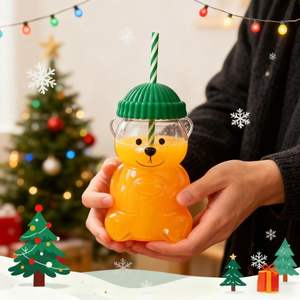 Klasik tasarım Teddy Bear şekilli cam Drinkware sevimli karikatür kahve ve suyu bardak Ins restoran kullanımı için çay ve süt için - Product Image 4