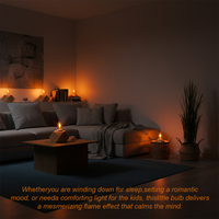 Lampadina a Effetto Fiamma Tremolante E27, Lampada Vintage con Effetto Fuoco, Decorazione per Casa, Atmosfera Calda, LED Bianco, Lampadina a Candela Realistica con Effetto Sfarfallio