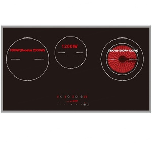 Placa de Cocina Eléctrica Integrada de 3 Quemadores, Cocina de Inducción Táctil de 220V - Product Image 4