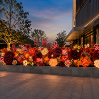 Rode oranje LED bloemen grondinstallatie gigantische papieren kunstbloemen bruiloft evenement decoratie commerciële bloemendisplay
