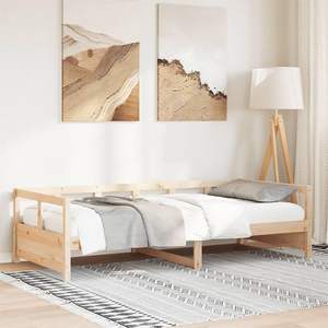 Natural Pine Solid Wood <strong>Bed</strong> Frame Sofa <strong>Bed</strong> 80 X 200 cm <strong>Occasional</strong> Night Guest <strong>Bed</strong> Living Room - Product Image 1