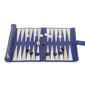 Set <span class=keywords><strong>da</strong></span> Viaggio Backgammon Arrotolabile, Colore Blu, in Pelle PU, Portatile, per Compagni di Viaggio - Product Image 6