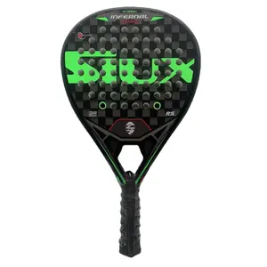 网球桨球拍Padel碳纤维表面，带EVA记忆弹性泡沫芯桨球拍绿色和红色