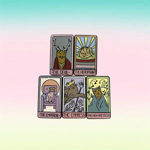 Penjualan terlaris grosir Pin Enamel kustom <span class=keywords><strong>Tarot</strong></span> Pin The Cat Moon Logo bintang kerajinan logam Pin Enamel keras - Product Image 5