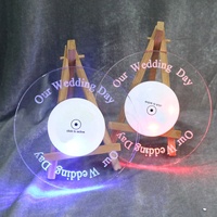 Sous-verre fantaisie de mariage, rondes, avec texte gravé, Transparent, en acrylique, avec Design personnalisé, pour fête
