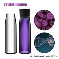Bouteille d'eau intelligente à nettoyage automatique UV LED de 500 ml, bouteille d'eau intelligente à isolation longue durée avec rappel par application