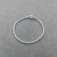 Bracelet tendance en argent sterling 925 avec chaîne serpent, fermoir à perles personnalisable, bracelet jonc pour femme, prêt pour les breloques