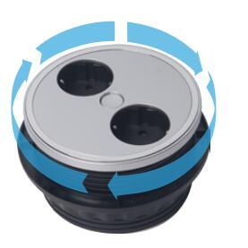 Prise de courant murale cachée à 2 voies de haute qualité avec couleur argentée-prise électrique de bureau de style allemand - Product Image 4