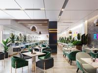 Idée de design d'intérieur de café 3D, comptoir de bar moderne pour café, mobilier de restaurant de restauration rapide moderne et simple en solde