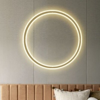 Lámpara de mesita de noche de lujo nórdica, anillo de fondo para sala de estar, luces led de pared, iluminación decorativa para el hogar