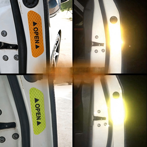 4 pegatinas reflectantes de seguridad para puertas de coche, anticolisión, calcomanías de advertencia para puertas de coche - Product Image 3