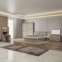 Ensemble de chambre à coucher moderne en bois complet avec rangement pour lit king et queen, meubles de maison en gros, design convertible pour hôtels