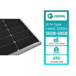 N tipe 16bb panel fotovoltaik 585w modul surya 575w 580w panel surya untuk penggunaan sistem panel fotovoltaik