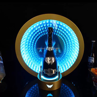 Discothèque Logo personnalisé miroir support Led bouteille présentateur vin affichage lumineux bouteille Glorifier signe