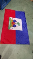 Drapeau de cape personnalisé 3x5 pieds aux couleurs vives pour les événements de football, la fête nationale, les jeux sportifs, drapeau haïtien