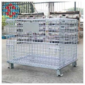 Warehouse Foldable 1200mm*1000mm*890mm Wire Mesh Storage Storage Cage Pallet Supplier