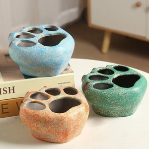 Pot en argile MSH Creative Cat Paw, design adorable de dessin animé pour <span class=keywords><strong>Lithops</strong></span> et succulentes PP - Product Image 1