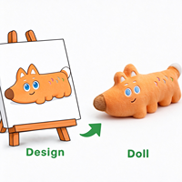 Services de personnalisation OEM : Coussin animal à rayures longues, Peluche renard, Conception de broderie, Figurine mascotte de marque