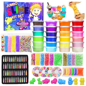 Kit de slime DIY en vrac, jouet Floam moelleux pour enfants, pâte à modeler cristalline avec fonction ludique - Product Image 1