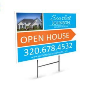 Double-sided Print <b>OPEN</b> HOUSE Real Estate Advertising <b>Signs</b> Yard <b>Signs</b> with H Metal Satke - Product Image 5