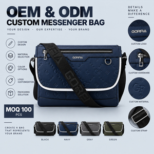Bolso Bandolera Negro Unisex con Logotipo Personalizado, Correa Ajustable, Bolso Mensajero Casual de un Solo Hombro, Marca Privada OEM ODM - Product Image 1