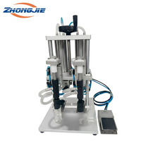 Machine de remplissage de savon liquide pneumatique à 2 têtes Zhongjie, semi-automatique, remplisseuse sous vide à pression négative, haute précision