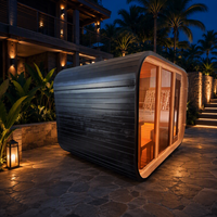 Sauna compact pour 1 à 6 personnes, utilisation en extérieur, sauna en bois, sauna à spectre complet avec éclairage LED, contrôle numérique de la température, cabine