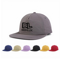 Casquette 5 panneaux imperméable à séchage rapide pour l'extérieur, à visière plate, personnalisable avec logo imprimé ou brodé – Meilleure vente