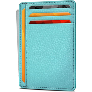 Porte-cartes fin en PU violet, portefeuille minimaliste unisexe, fermeture ouverte, longueur courte, motif géométrique - Product Image 6