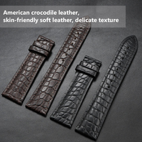 Bracelets de montre en cuir d'alligator pour Tissot Longines, bracelets de remplacement avec fermoir déployant, bracelet de montre authentique en croco